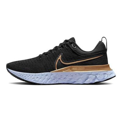 React Infinity Run Flyknit 2 Schwarz Metallic Gold Damen Sneaker Ghost Dunkelrauchgrau CT2423-009