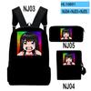 Popular VTuber Tsukino Mito Anime 3D Print 3pcs/Set pupil School Bags Laptop Daypack Backpack Inclined shoulder bag Pencil Case