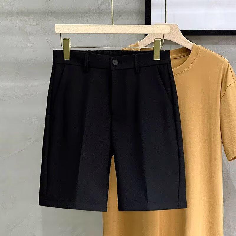 Premium drape elastic five-point pants men's summer new ice silk loose trousers thin casual straight shorts