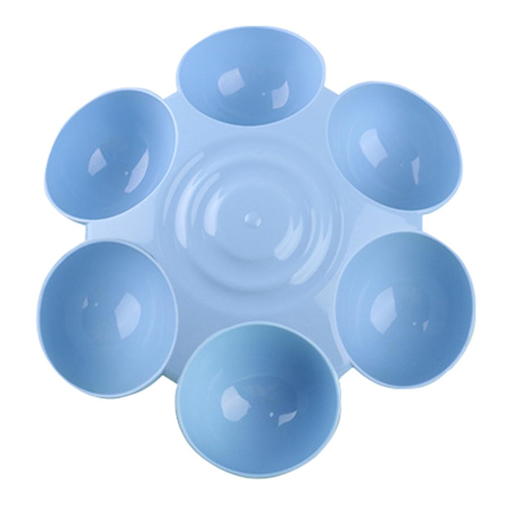 Cats Bowl for Indoor Cats 6 Tilted Bowls for Food and Water Anti Slip Bottom Relief of Whisker Fatigue Blue Pink Yell