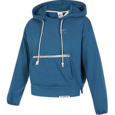 Embroidered Logo Oversized Pocket Cropped Sports Hoodie Women Hoodies Blue DA6484-457
