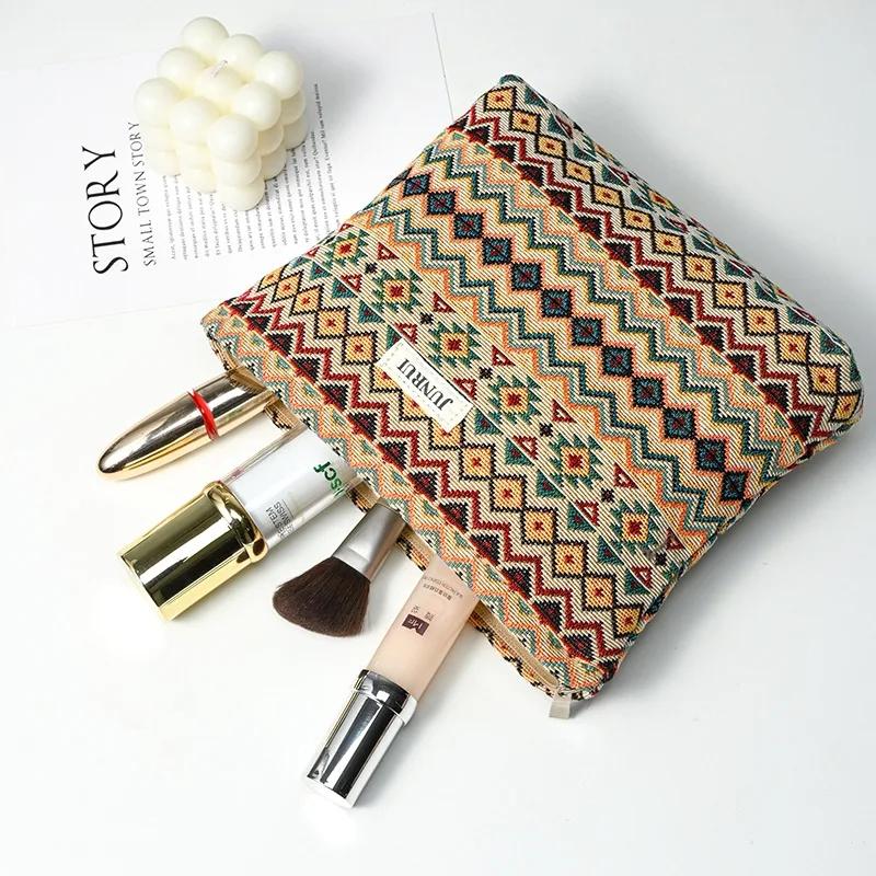 Women's Makeup Bag Capacity Lipstick Air Cushion Sanitary Napkin Storage Bag Portable Canvas Clutch Bag