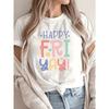 European Size Happy Friday! "Letter Pattern Printed Short Sleeved T-shirt