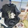 Women's Cotton Do Old Washed Black T-shirt Couple Short-sleeved Summer Tide Cool Plus Size Loose Tops