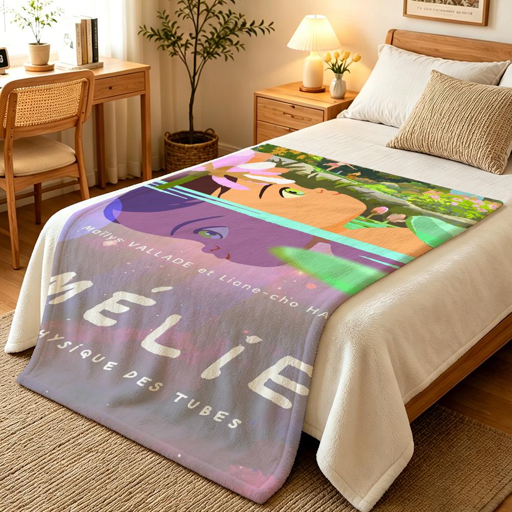 Anime L-Little Amelie Throw Blankets Soft Warm Flannel Blanket Bedding For Bed Living Room Home Sofa