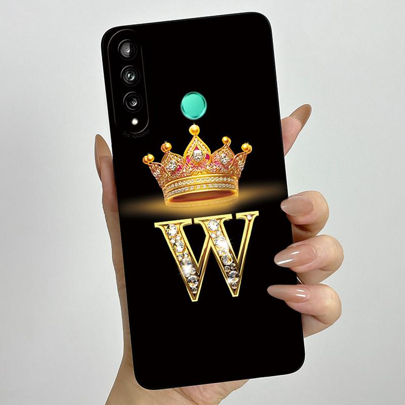 For Huawei Y7p P40 Lite E ART-L28 ART-L29 Fashion Initial Letter Couple Phone Case Y7P 2020 Soft Silicone TPU Protective Casing