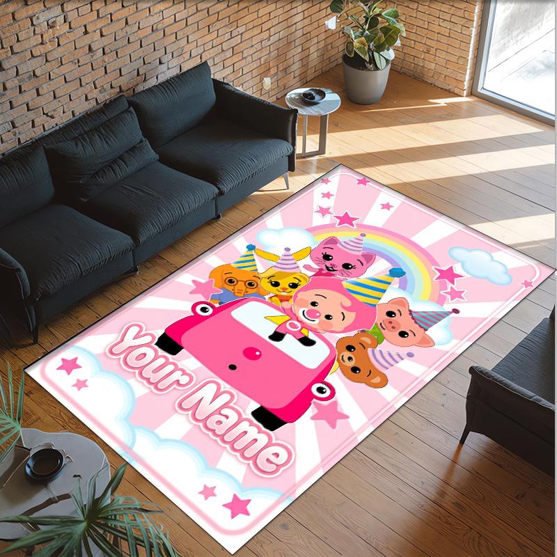 Personalized Crystal Velvet Carpet Custom Name Text,El Payaso Plim Plim Anti Slip Area Rug For Home Decoration