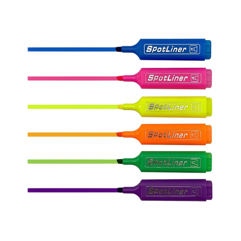 Back to School: SPOTLINER Highlighter, 6-Color Flat with Clip
