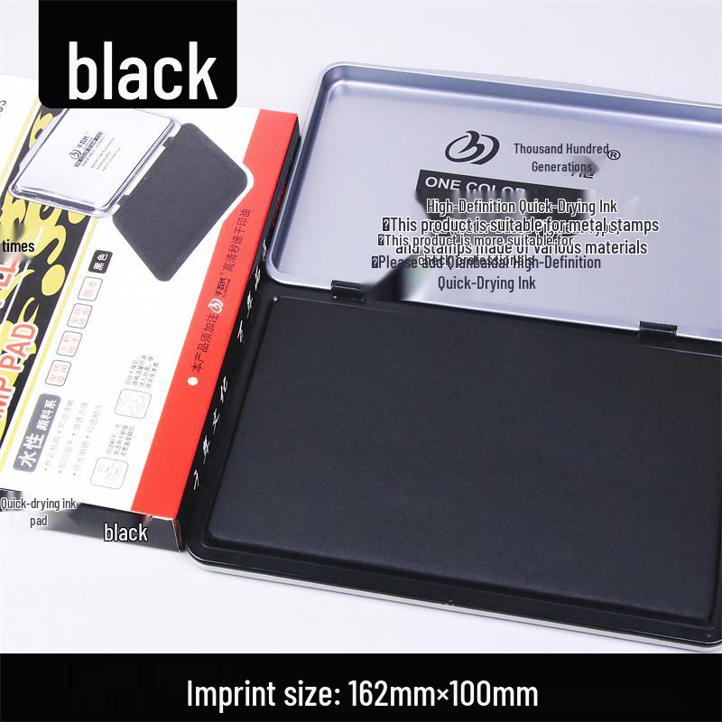 Quick-Dry Dual Ink Pad: Red, Blue & Black - Square & Round Options for Office, Oil & Water-Based Stamping