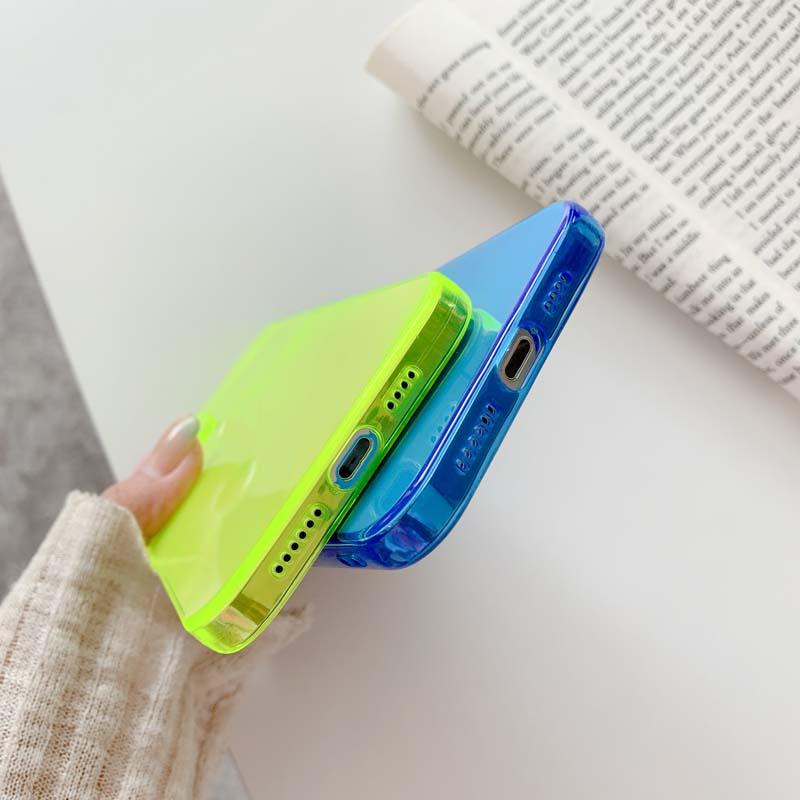 Luxury Ultra-thin Candy Color Fluorescence Soft Phone Case For iPhone 16 15 14 Pro Max 13 12 PRO 15 11 Pro Max  Mini Xs XR 7 8 Plus
