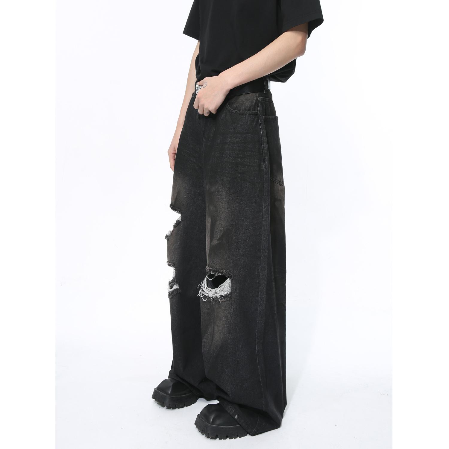 Мужская одежда Новый продукт American High Street Потертые прямые джинсы в стиле ретро — фото 4