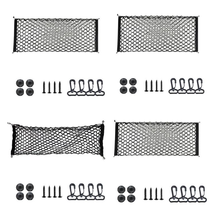 Elastic Trunk Cargo Net Cargo Storage Net for Car Trunks Double Layer Mesh Pocket with Screws and Hook for Small Item Control On the Road