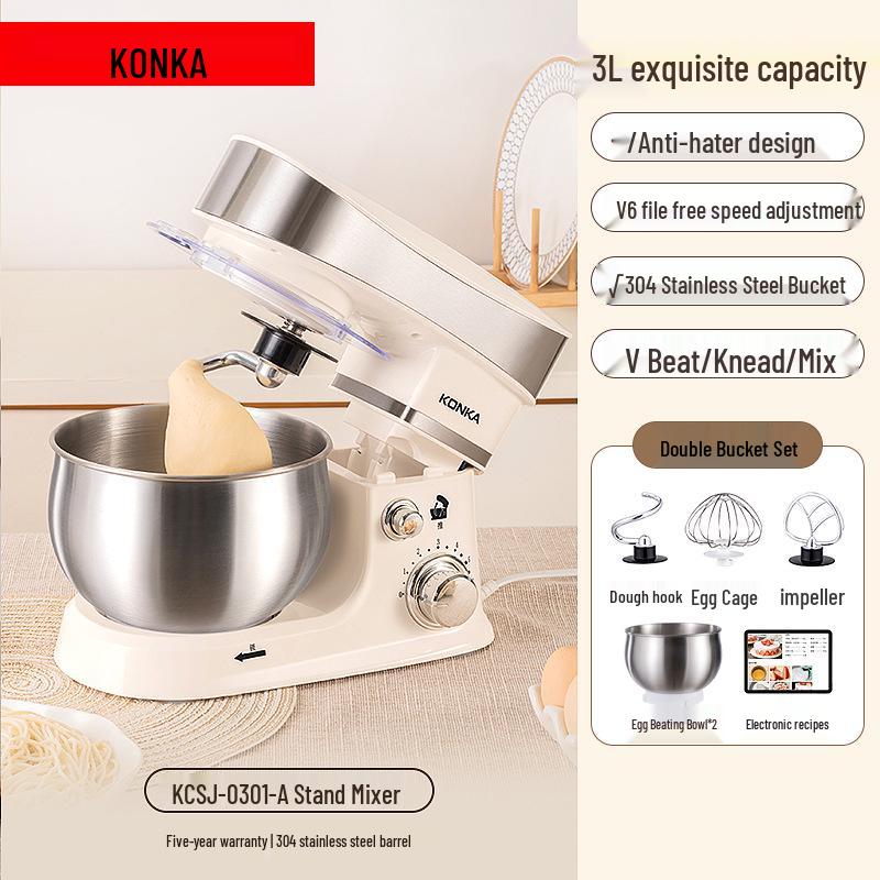 KJ&SH Multifunctional Dough Mixer & Egg Beater - Automatic Household Baking & Fresh Milk Machine