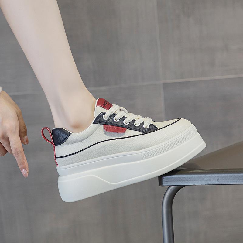 New inner heightening thick-soled casual high-heeled little white shoes women's low-top spring and summer versatile fashion low-top women's shoes