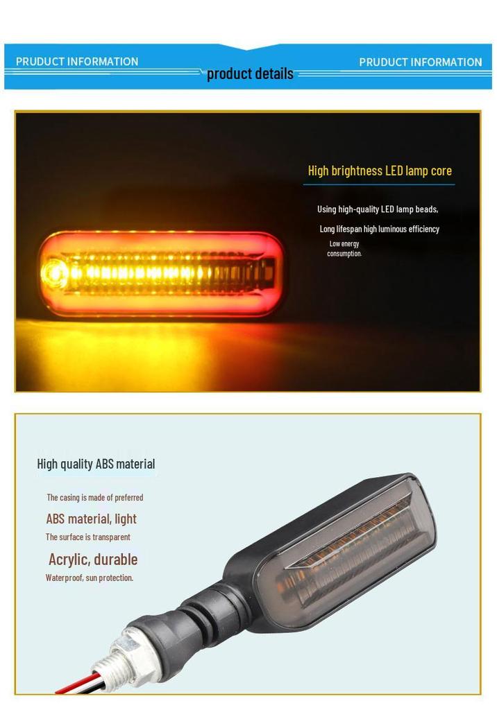 48V-72V Electric Motorcycle LED Flowing Turn Signal Tail Light