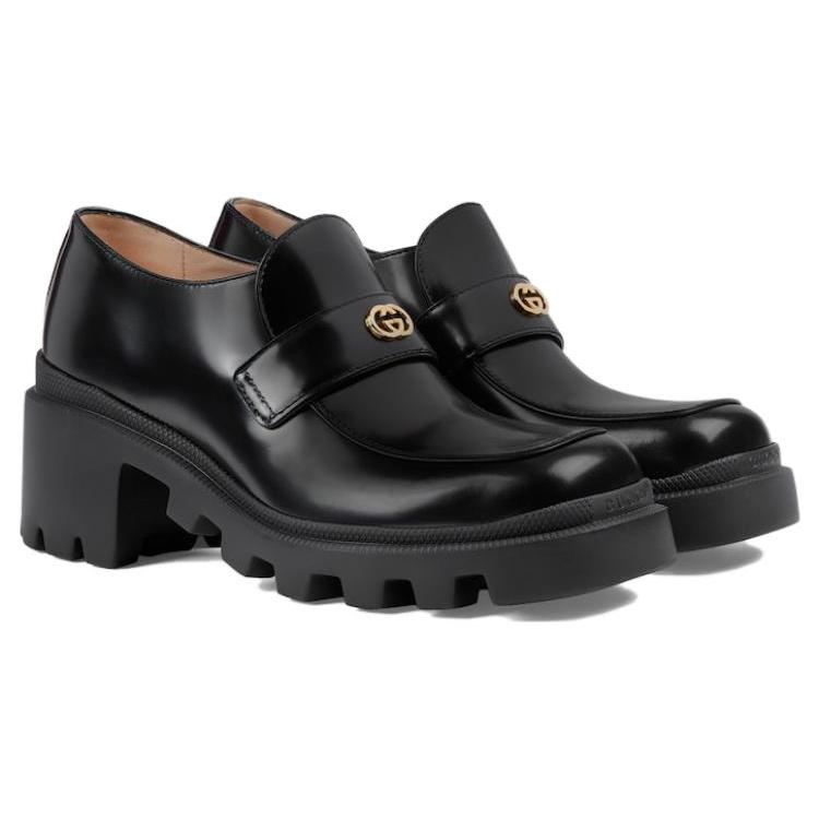 Gucci Womens Interlocking G Loafers 'Black' (women's sizes) Black Loafers 750598 AACAT 1000