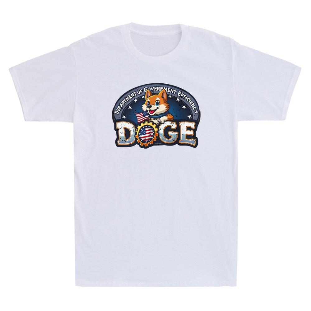 DOGE DepartUnisext Of GovernUnisext Efficiency Funny Doge With USA Flag Unisexs TShirt