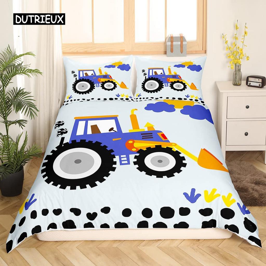 Baufahrzeuge LKW Auto Bettwäsche Set Jungen Bagger Bettbezug Kinder Cartoon Traktor LKW Weiche Polyester Bettdeckenbezug