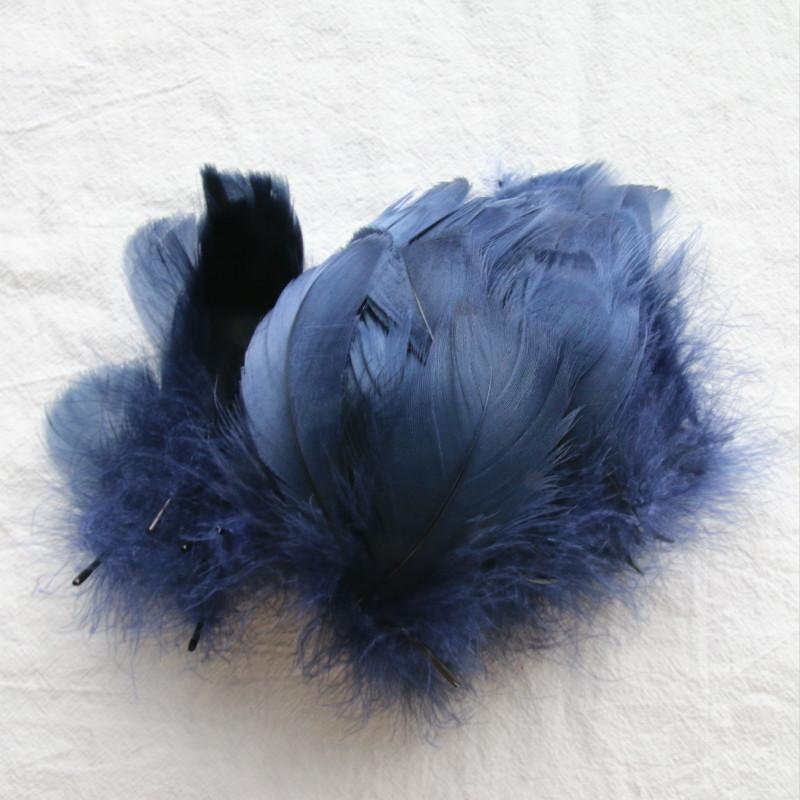 

50Pcs 6-12Cm Medium Feathers Swan Hair Wedding Decoration Dream Catcher Net Material темно-синий