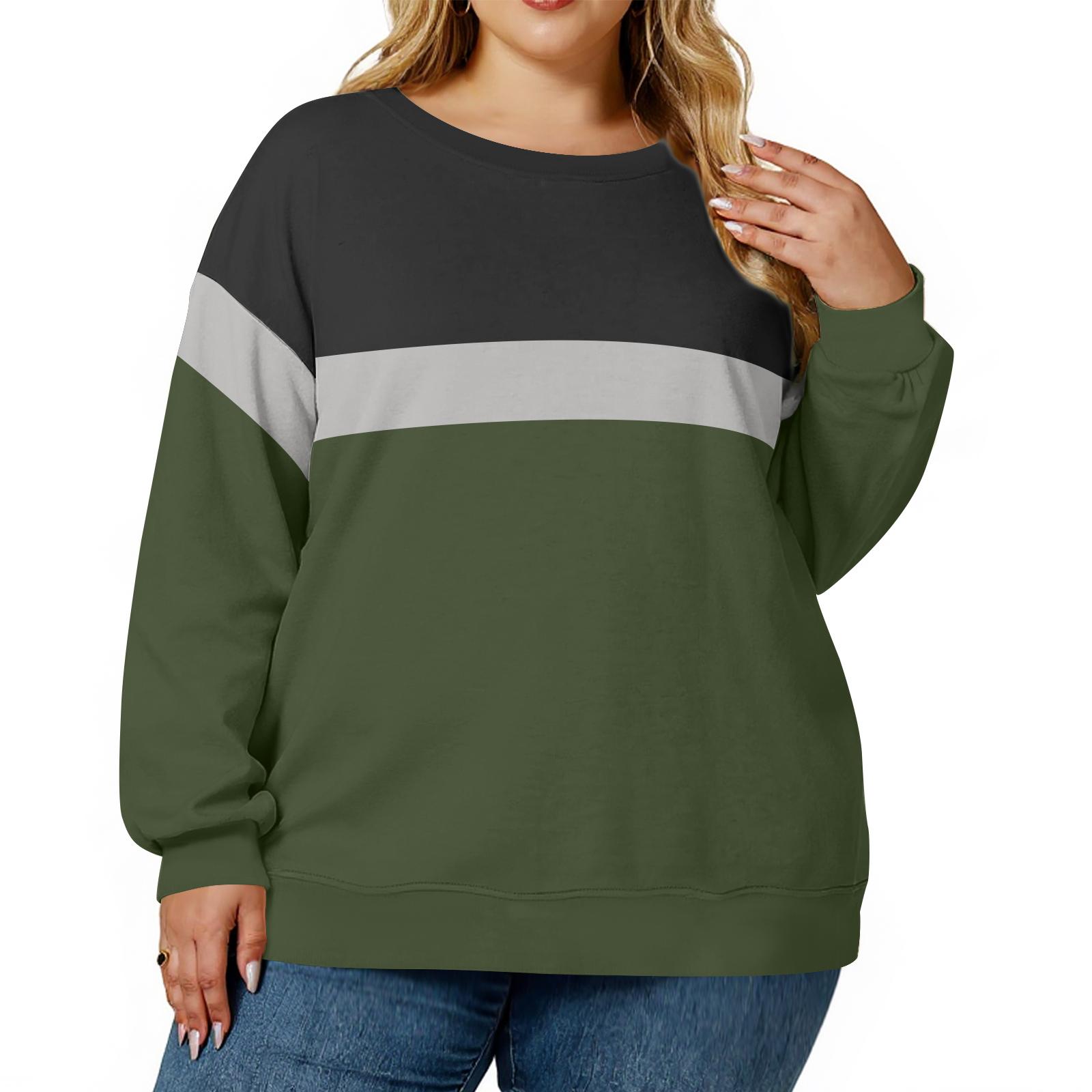 

Plus Size Sweatshirt For Women Oversized Crewneck Long Sleeve Pullover Tops L