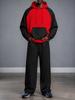 Men's Plus Size Color Block Hoodie and Sweatpants Set - Autumn/Winter Collection