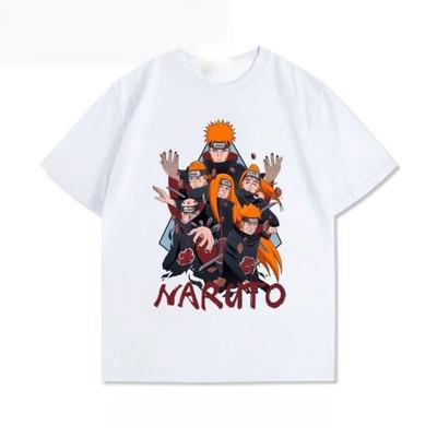 Naruto Pain Hirohiko Anime Peripheral Retro American Style Outfit Short Sleeved T-shirt Men's Summer Japanese Anime Costumes