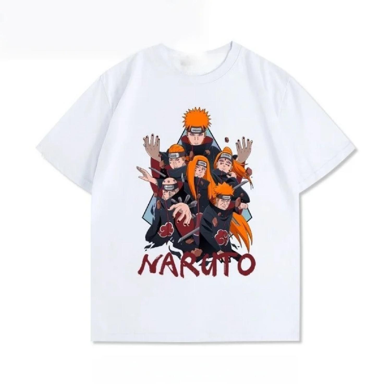 Naruto Pain Hirohiko Anime Peripheral Retro American Style Outfit Short Sleeved T-shirt Men s Summer Japanese Anime Costumes S