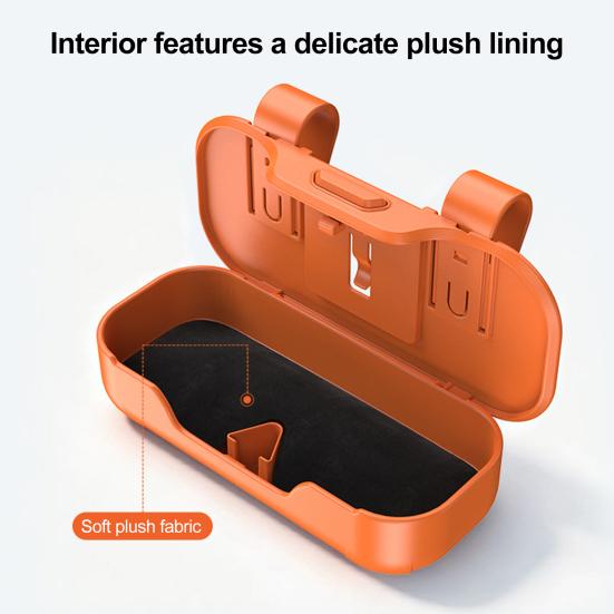 Car Visor Clip-On Storage Eyewear Case with Box Sun Visor Push-Open Cover Dustproof