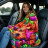 1pc Fantasy mushroom castle colorful fairy tale forest magical landscape soft flannel blanket throw blanket kids room decor