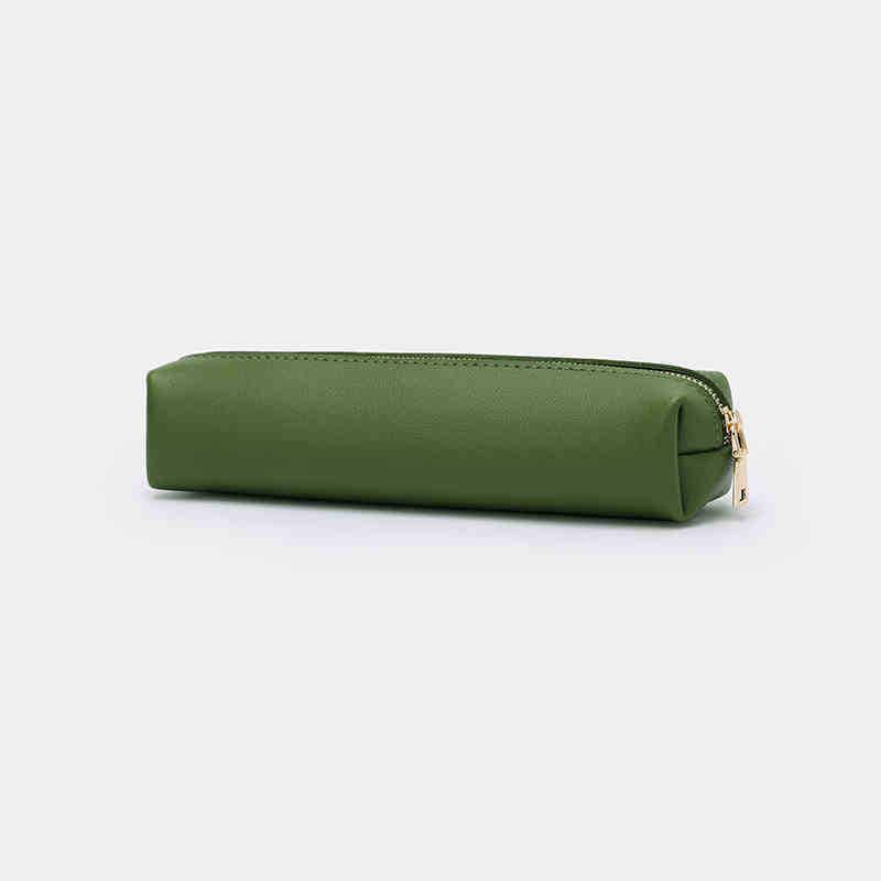 Pu Leather Pen Bag Water Dirt-Proof Storage Bag Large Capacity Pencil Case Simple Stationery Box