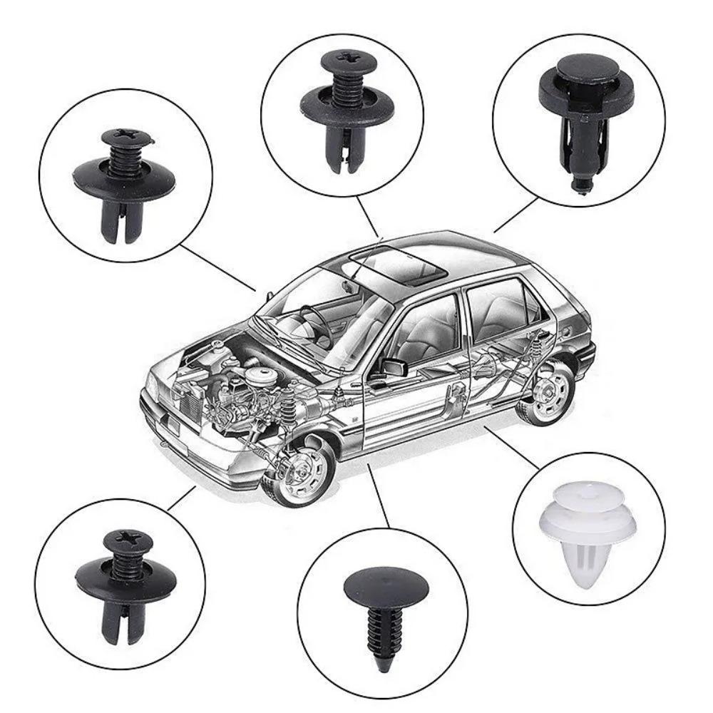 Neue 100 Stück Auto-Befestigungsclip Schraube Reparatur Kotflügel Druckhaltebolzen Niet Stoßstange für Türverkleidung Halter Auto Zubehör