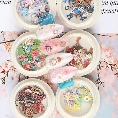 50 Pcs/Box Nail Art Charms Color Mixed Small Daisy Flower Rose Ultra Thin Wood Pulp Patch Diy Nail Art Jewelry Nail Accessories