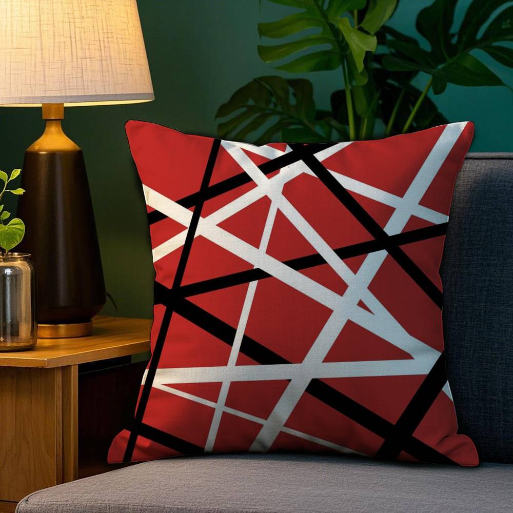 Classic Van H-Halen Pillow Case Home Double-Sided Printing Short Plush Colorfast Microfiber Cushion Cover