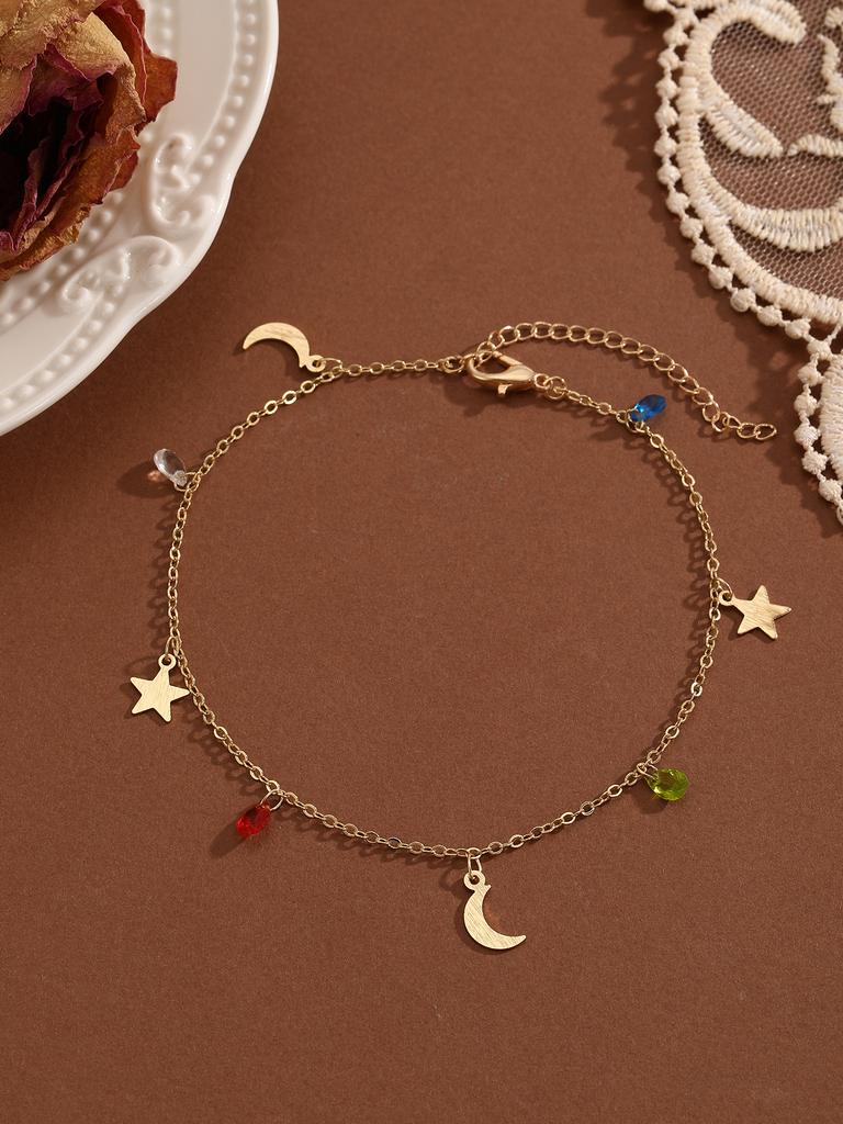 Summer Bohemia Crystal Cubic Zirconia Anklet For Women Girls Ankle Bracelet Leg Chain Beach Party Travel Foot Jewelry
