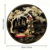 2d Flat 20*20cm, Round Wooden Wall Sign, Japanese Kimono Decorative, Paper Cuttings Decorations, Entrance Decor Gift, for Bar, Cafe, Home, Wall Decor.