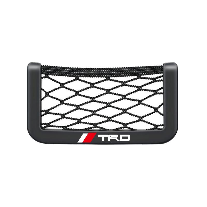 1Pcs Car Net Bag Phone Holder Storage Net Box Pocket Organizer for TRD Toyota GR Corolla Rav4 Auris Camry Yaris CHR Accessories