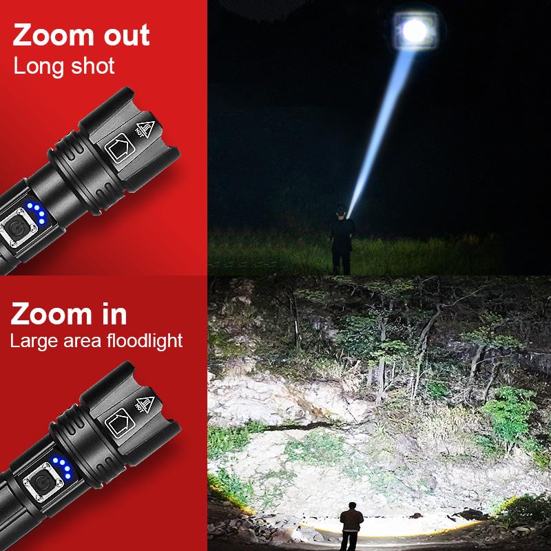 Powerful LED Flashlight Rechargeable Torch Lighting 1500M Tactical Lantern Ultra Powerful Flashlight With USB Charging