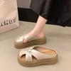 Thick-soled Hollow Bag Head Half Slippers Women's Summer Wear 2025 New One-pedal Small High-end Cool Slippers
