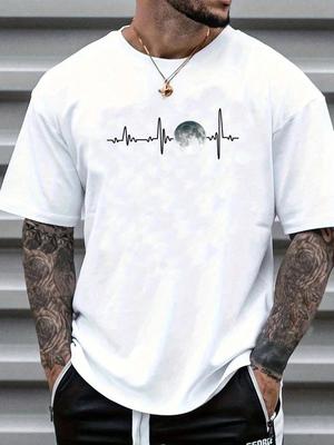 Pánské bavlněné tričko Moon Men Luxusní značka Módní Velká velikost Top Ležérní Krátký rukáv Streetwear Klasický potisk Novinka Tričko S-4XL