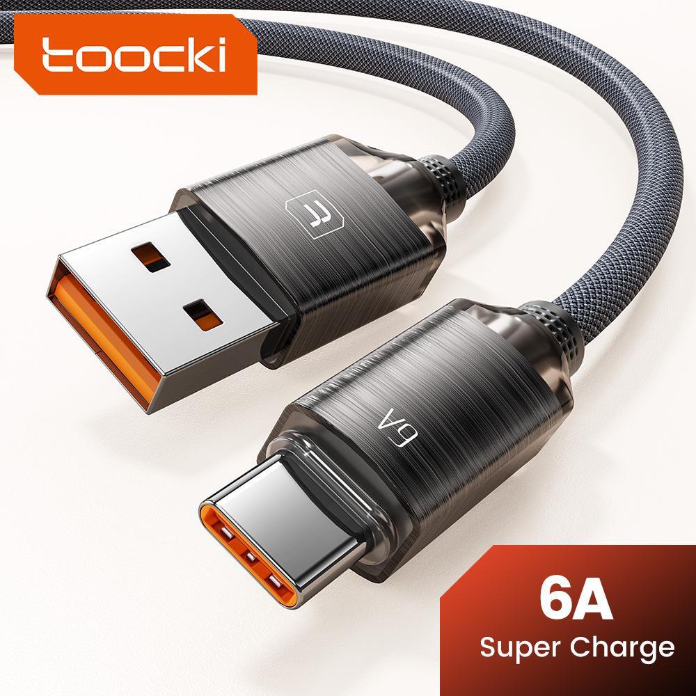 Tuqi PD100W Fast Charging Aluminum Alloy Dual Type-C Braided Data Cable for Huawei, Apple, and other 15 Mobile Phones.