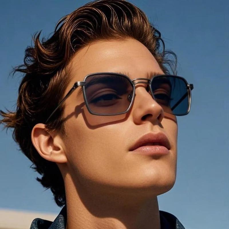 Photochrome Blaulichtfilterbrille Klassischer quadratischer Metallrahmen Damenmode Computer Business Brille