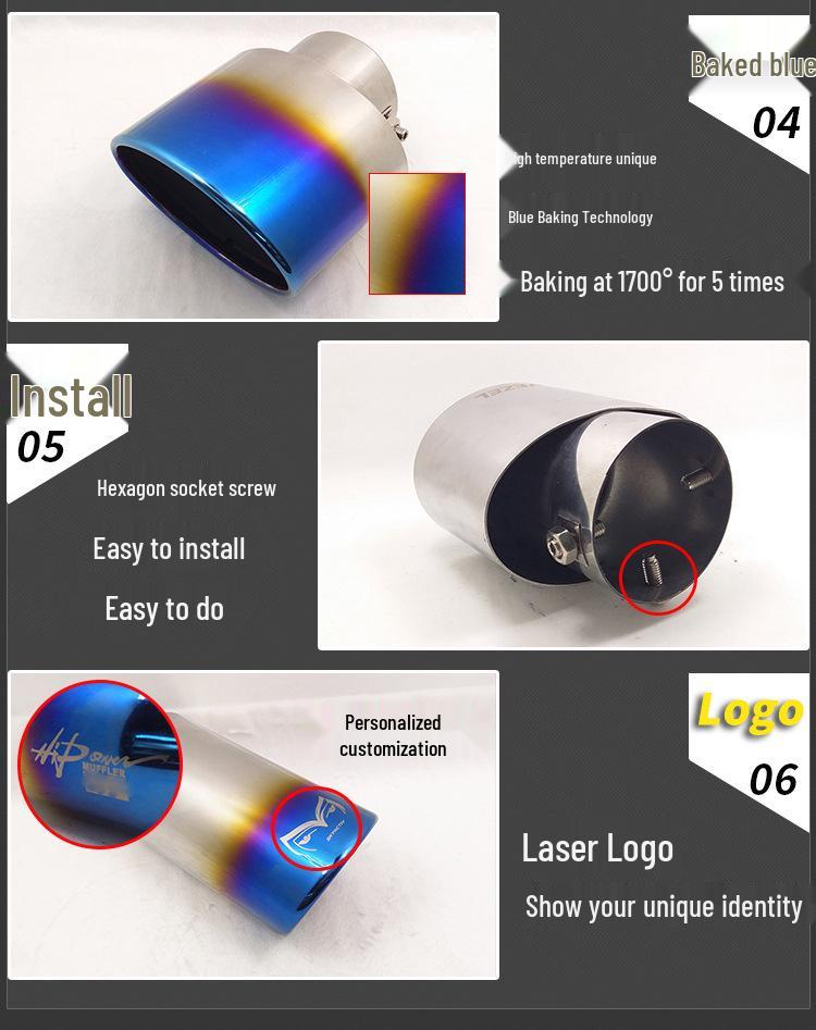 Honda XRV Vezel Stainless Steel Single-Hole Tail Muffler