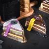 100Pcs Triangle Clear Box For 6 Inch Cut Pieces Mousse Cake Pastry Cheese Packaging Case Transparent Blister Boxes