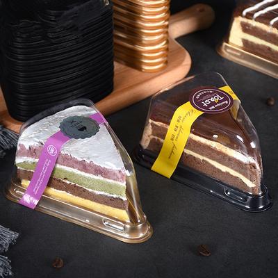 100Pcs Triangle Clear Box For 6 Inch Cut Pieces Mousse Cake Pastry Cheese Packaging Case Transparent Blister Boxes