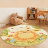 Cartoon Style Bedroom Decor Round Carpet Animal Print Carpets for Living Room Fluffy Soft Lounge Floor Mat Thick Plush Study Rug
