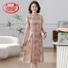 LangSha New Chinese Style Floral Midi Dress