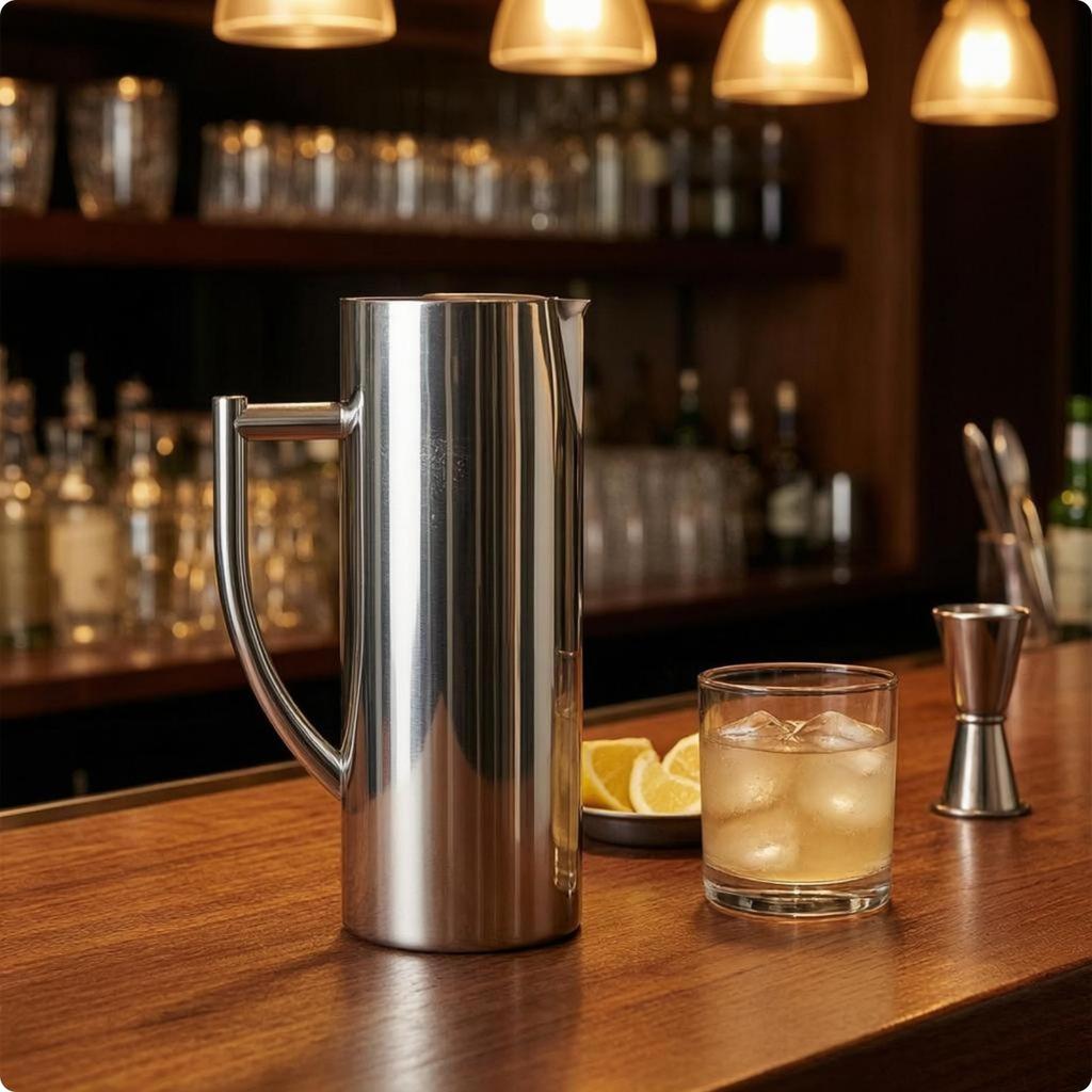 Stainless Steel Pitcher Mirror Finish Water Polished Metal Jug S Flatmouth Wine Pot