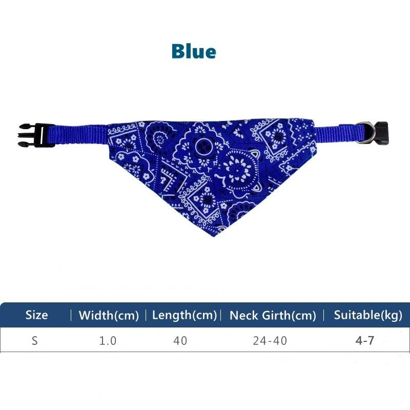 

Ошейник для кошек, симпатичный треугольный галстук для щенка, галстук-бабочка для кошечки, милый шарф, бандана, цветочный узор, регулируемый ошейник, товары для животных S синий