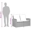 2 Seater Garden Sofa with Cushions & Table Black Poly Rattan
