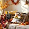 Autumn Harvest Theme Cushion Cover Floral Print Linen Cushion Cover Holiday Decorative Cushion Cushion Cover